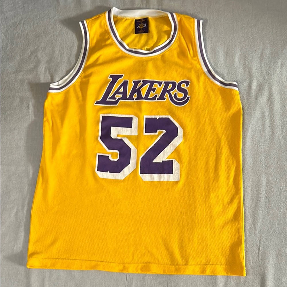 LA Lakers Vintage 90’s Jamaal Wilkes Number 52 Yellow & Purple Basketball Jersey